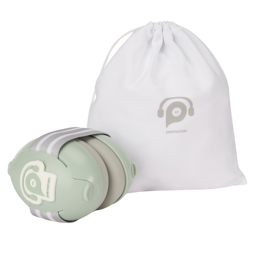 Casque anti-bruit pour bébé vert 