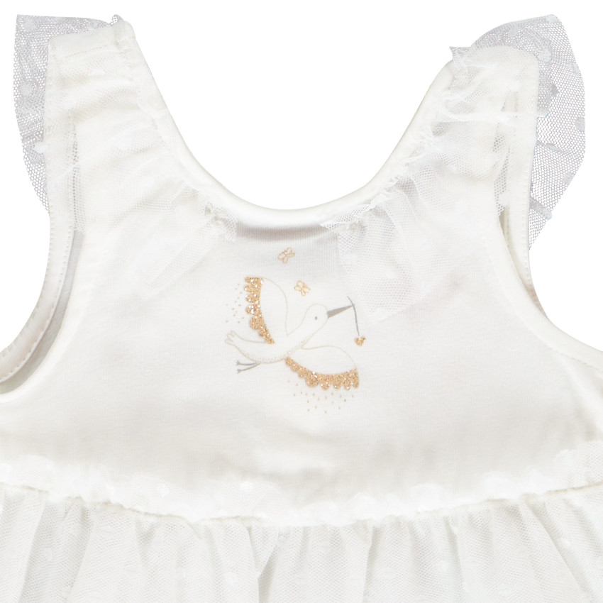 Ensemble de cérémonie tunique en plumetis + corsaire pour bébé fille 