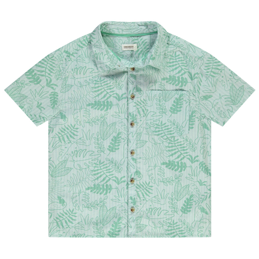 Chemise manches courtes imprimé feuillage pour garçon 