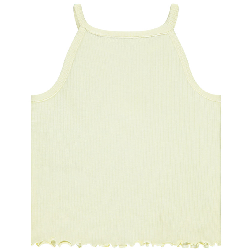 Débardeur court côtelé à broderie pour fille 