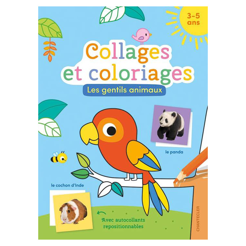 Livre FR Collages et coloriages Les gentils animaux 3/5A 