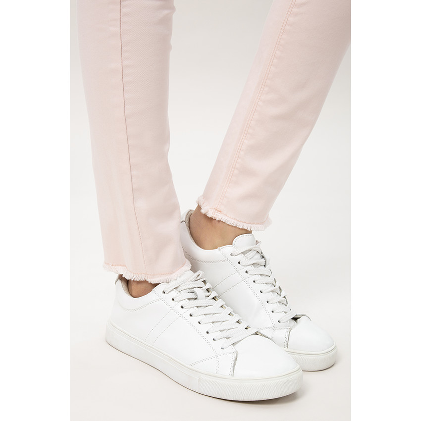 Pantalon de grossesse coupe slim rose pâle à bandeau haut 