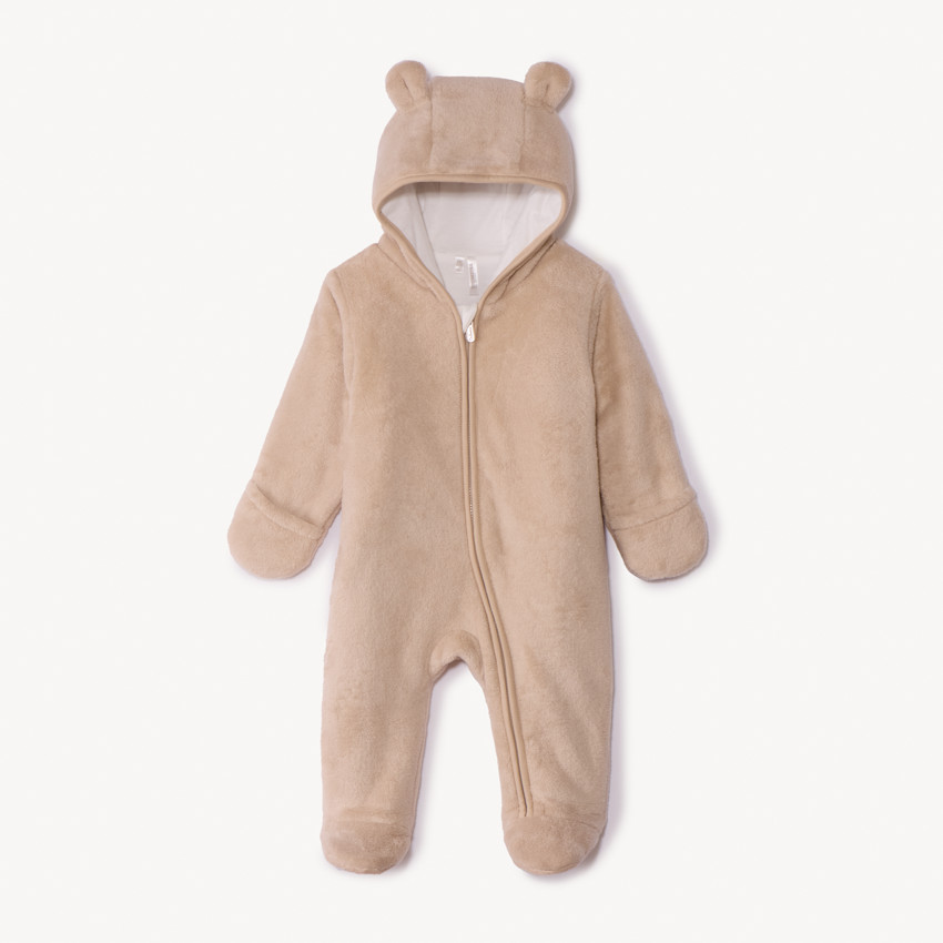 Pilotenpak in effen sherpa met 3D-oren voor jongens 