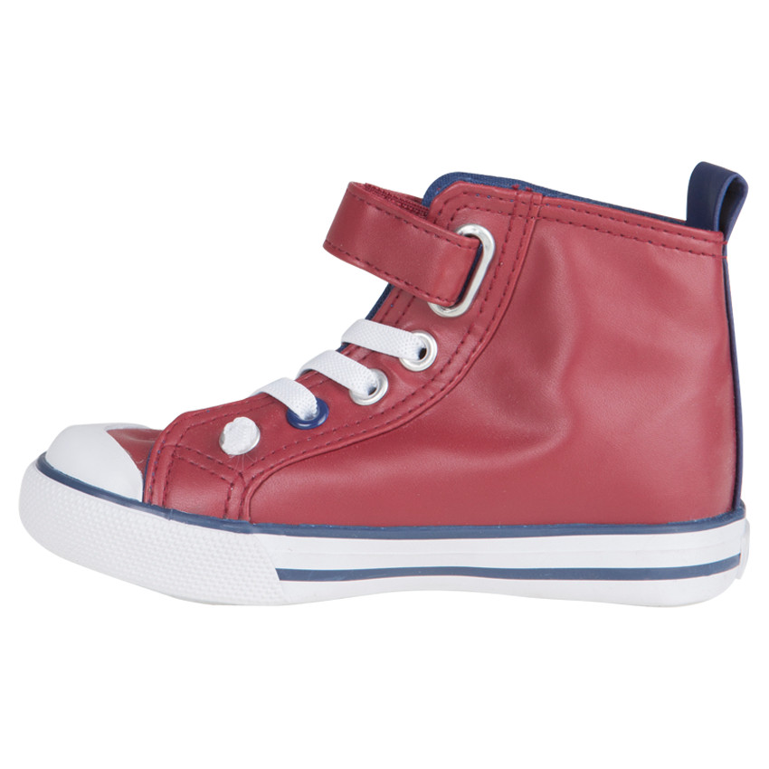 Baskets montantes à lacets et scratch print casque 