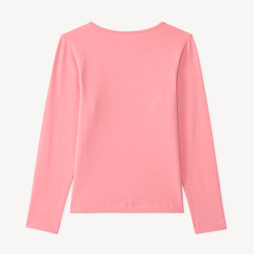 T-shirt manches longues fille avec imprimé fantaisie et paillettes 