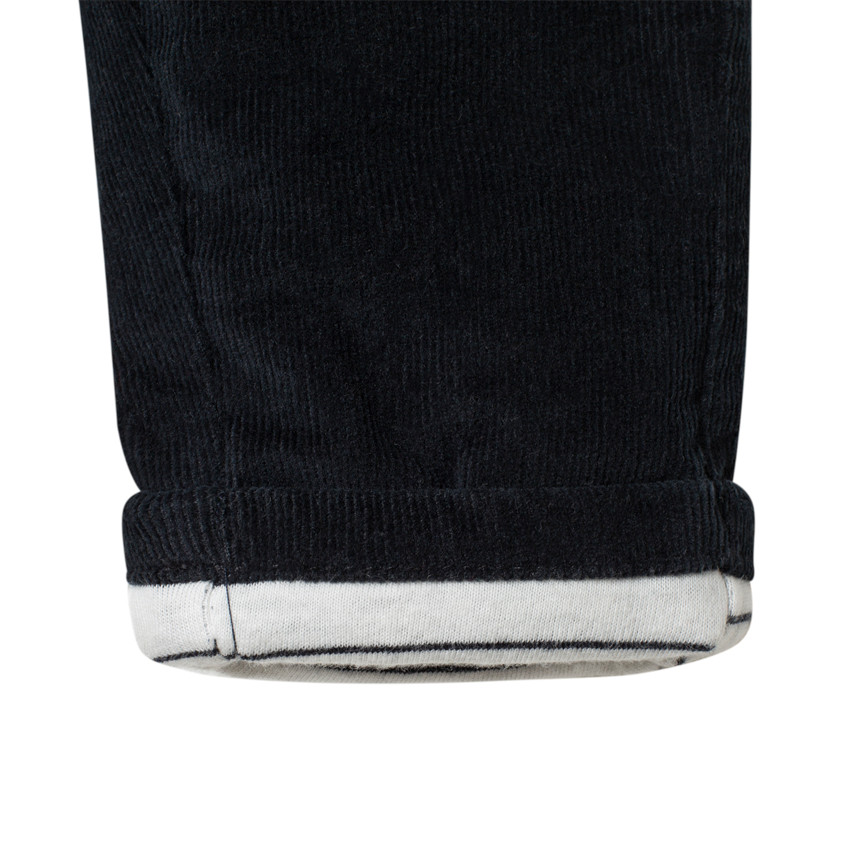 Pantalon en velours à doublure rayée en jersey 