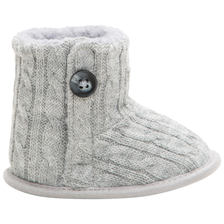 1/2 bottes en tricot à torsades et intérieur fourré 