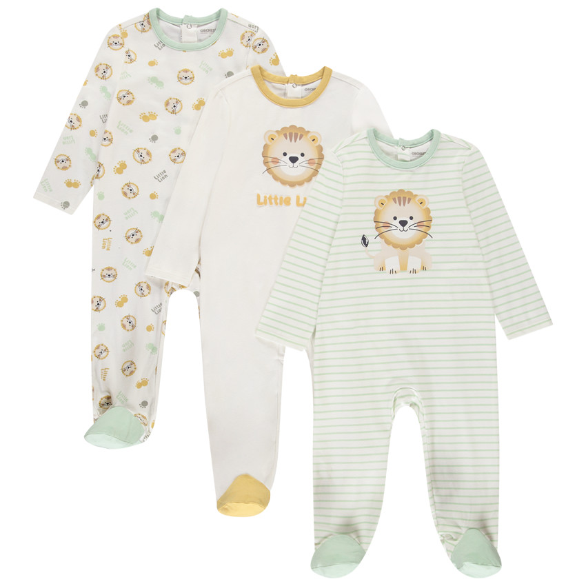 Lot de 3 dors-bien motifs lion pour bébé garçon avec ouvertures différentes selon l'âge 