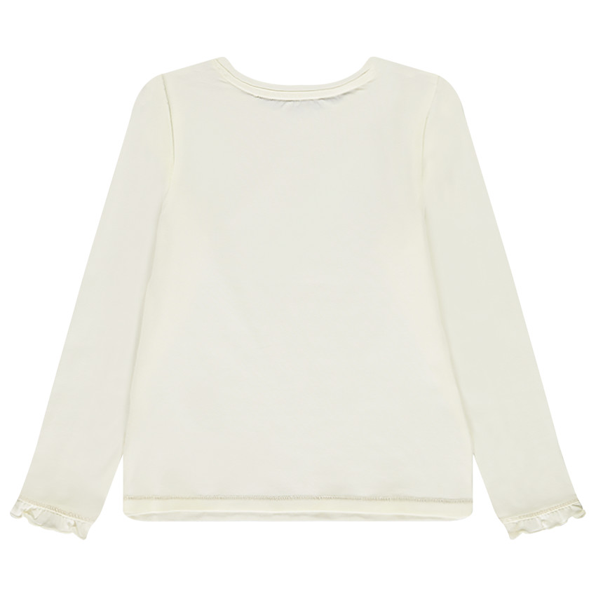 T-shirt manches longues avec papillon en lurex doré pour fille 