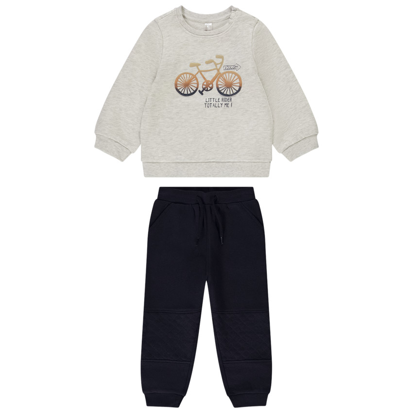 Set jogging puff print fiets voor baby jongen 