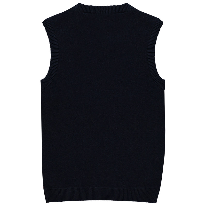 Trui zonder mouwen met ingebreide ruiten 