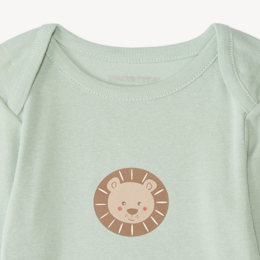 Set van 7 lange mouwen babyjongens rompers met leeuwenmotief 