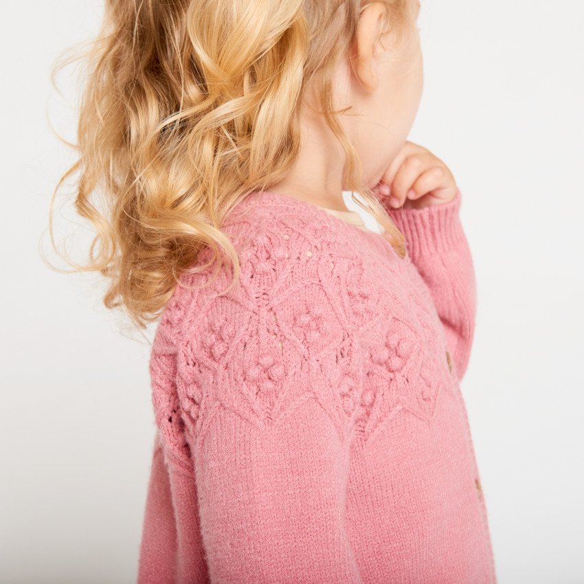 Oversized gebreid fantasievest voor babymeisje 