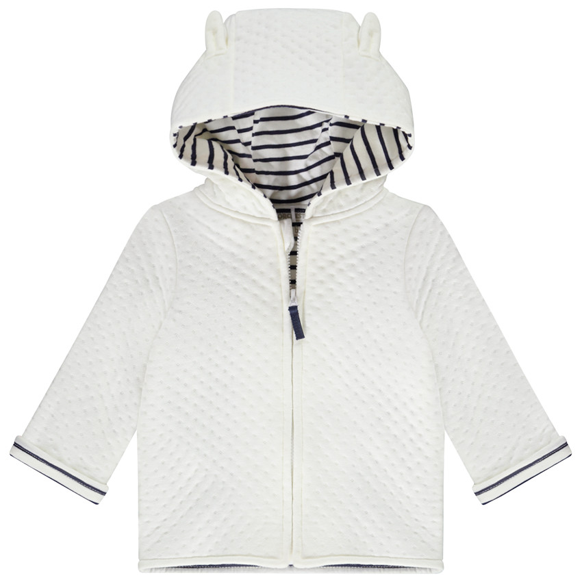 Gewatteerd jack met kap en 3D-oortjes voor babyjongens 