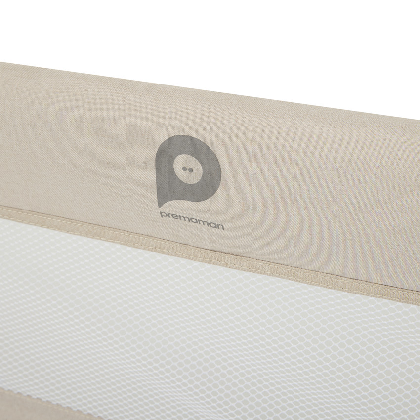 Barrière de lit filet avec poche 150 cm beige 