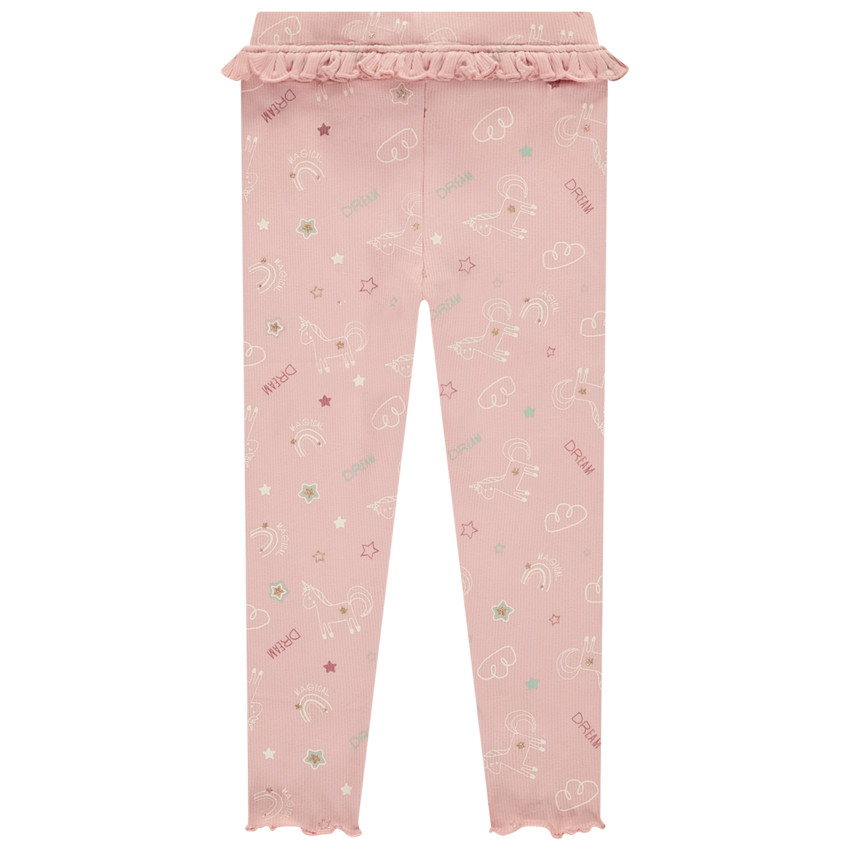 Lange geribbelde pyjama met fantasieprint voor meisjes 