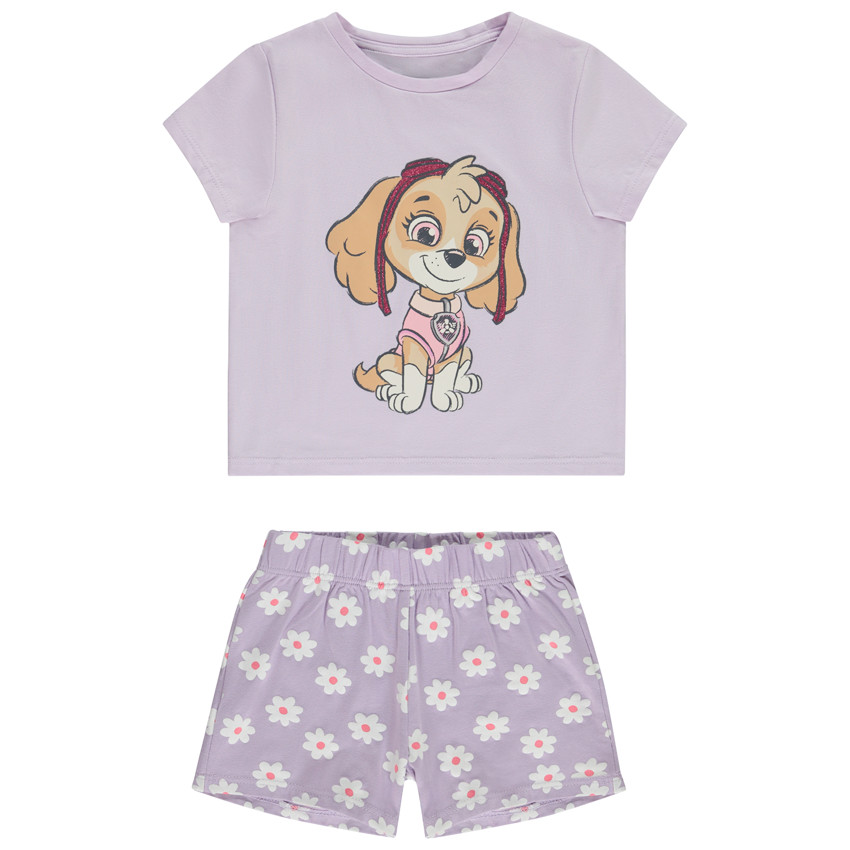 Set 2 pièces t-shirt Skye Pat' Patrouille + short imprimé pour fille 