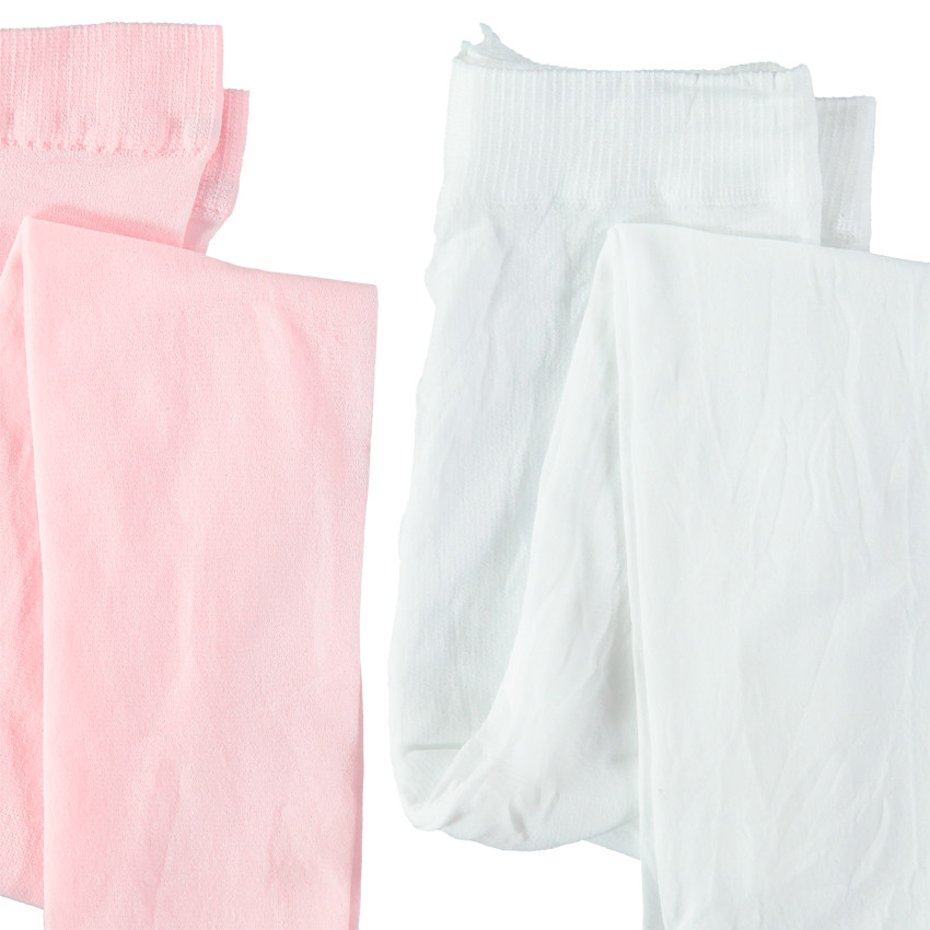 Lot de 2 collants fins unis pour bébé fille 