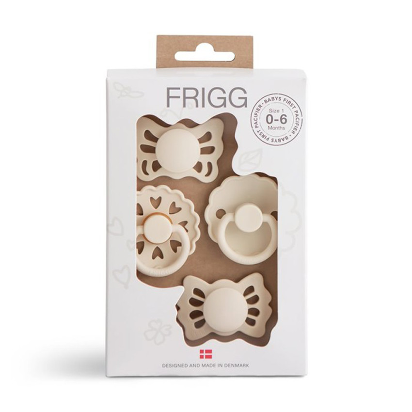 Pack de 4 sucettes nouveau-né Floral Heart T1 cream 