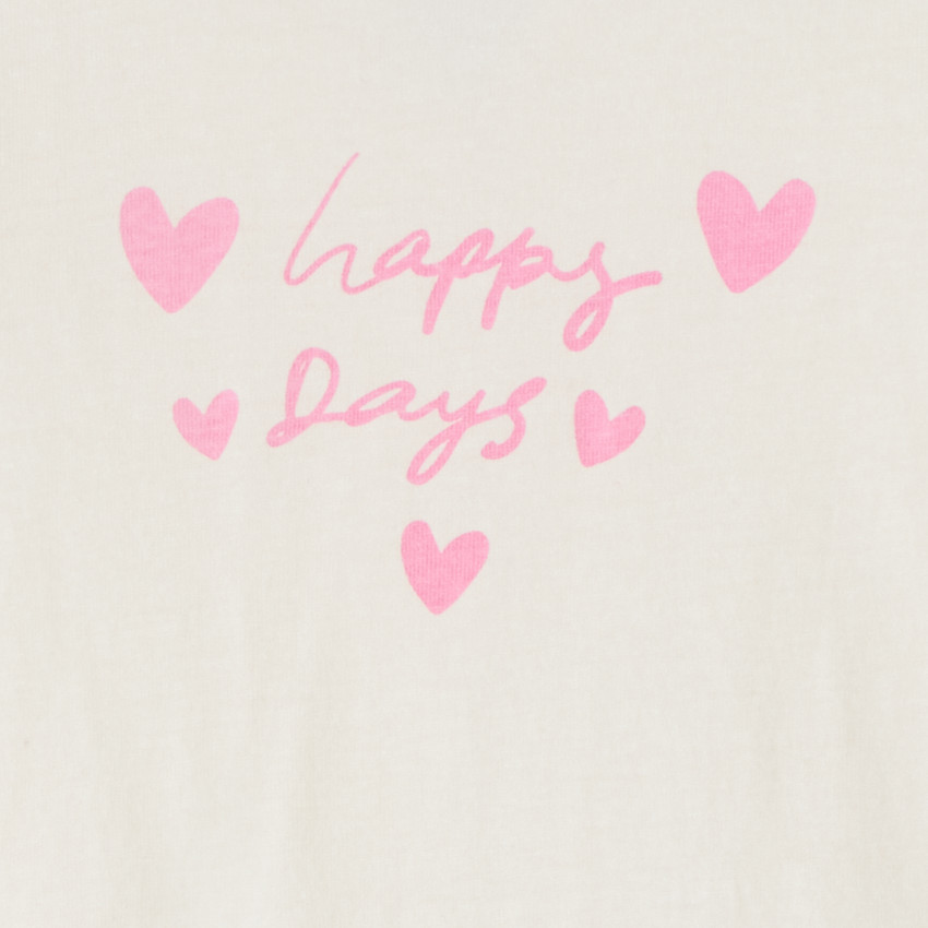 T-shirt manches courtes print cœurs pour bébé fille 