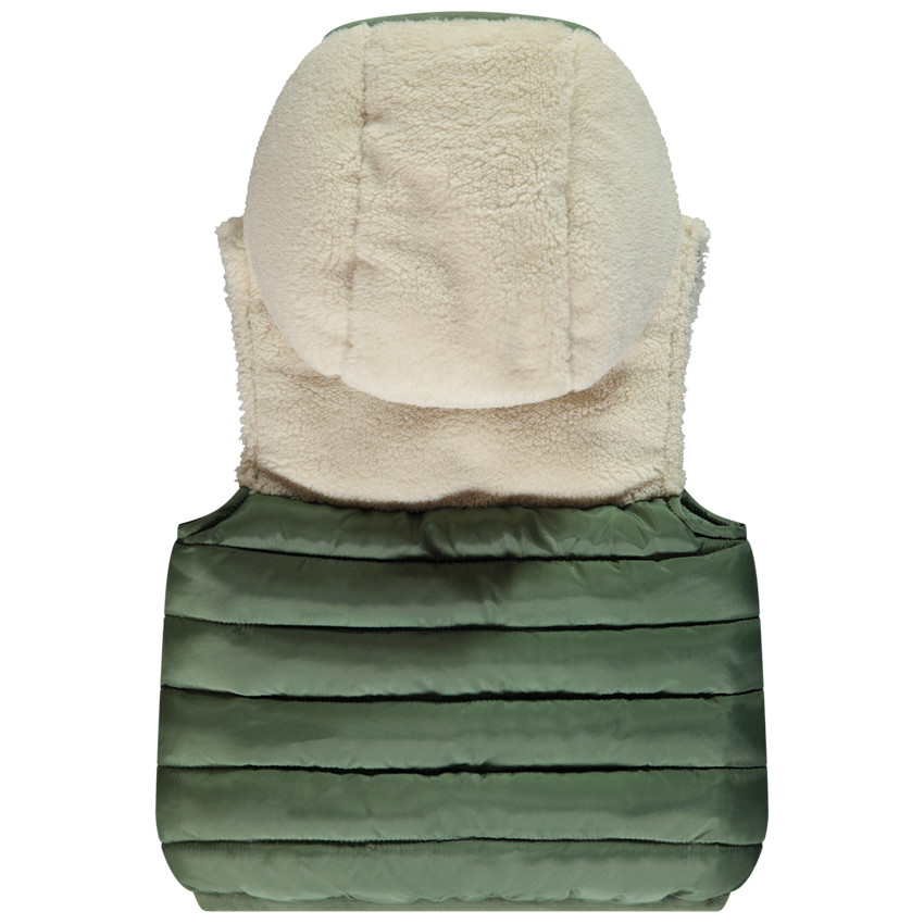 Donsjas zonder mouwen in sherpa voor baby jongen 