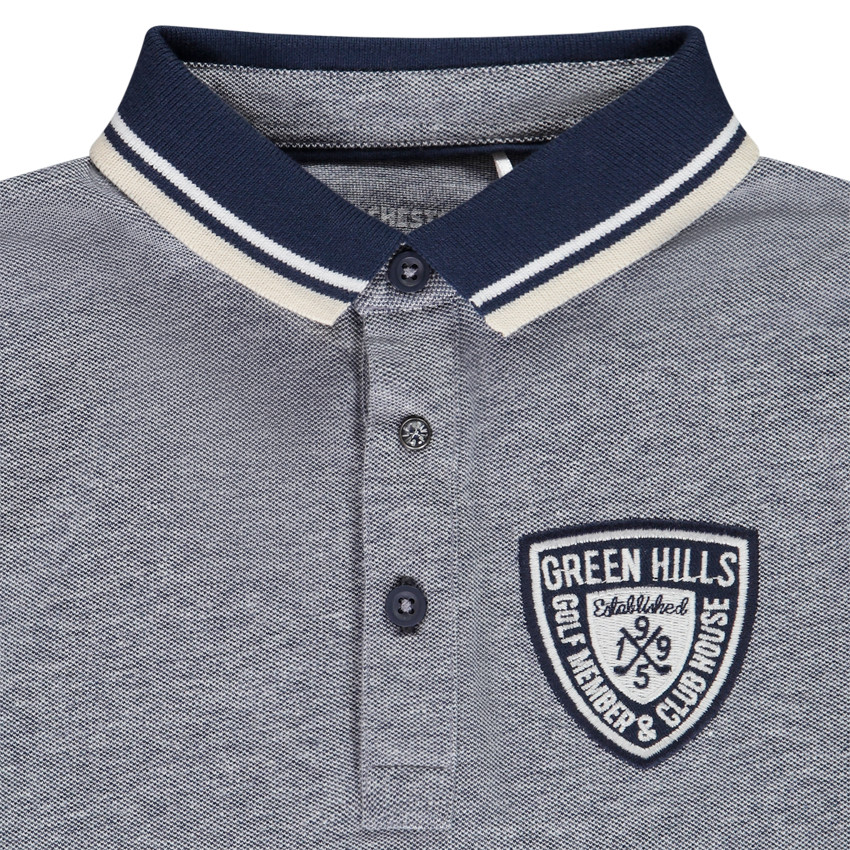 Polo manches courtes patch blason pour garçon 