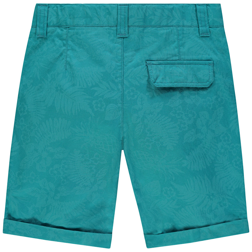 Bermuda en toile à imprimé végétal all-over pour enfant garçon 