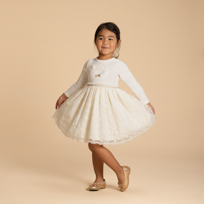 Jurk met lange mouwen en fantasie borduursel voor meisjes 