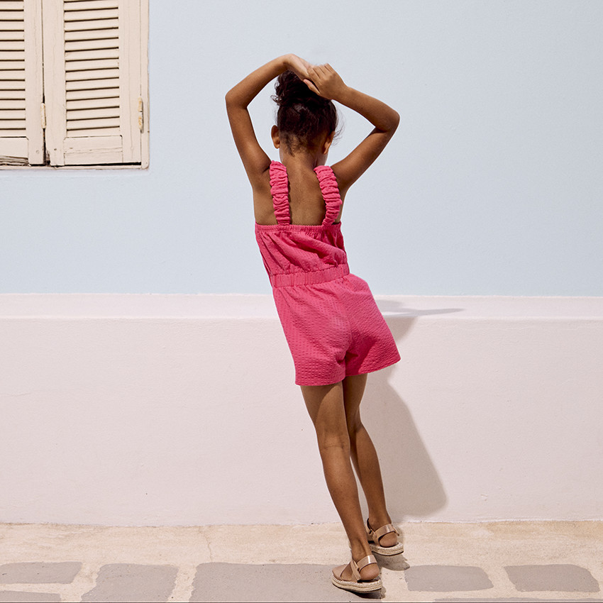 Effen jersey combishort voor meisjes 