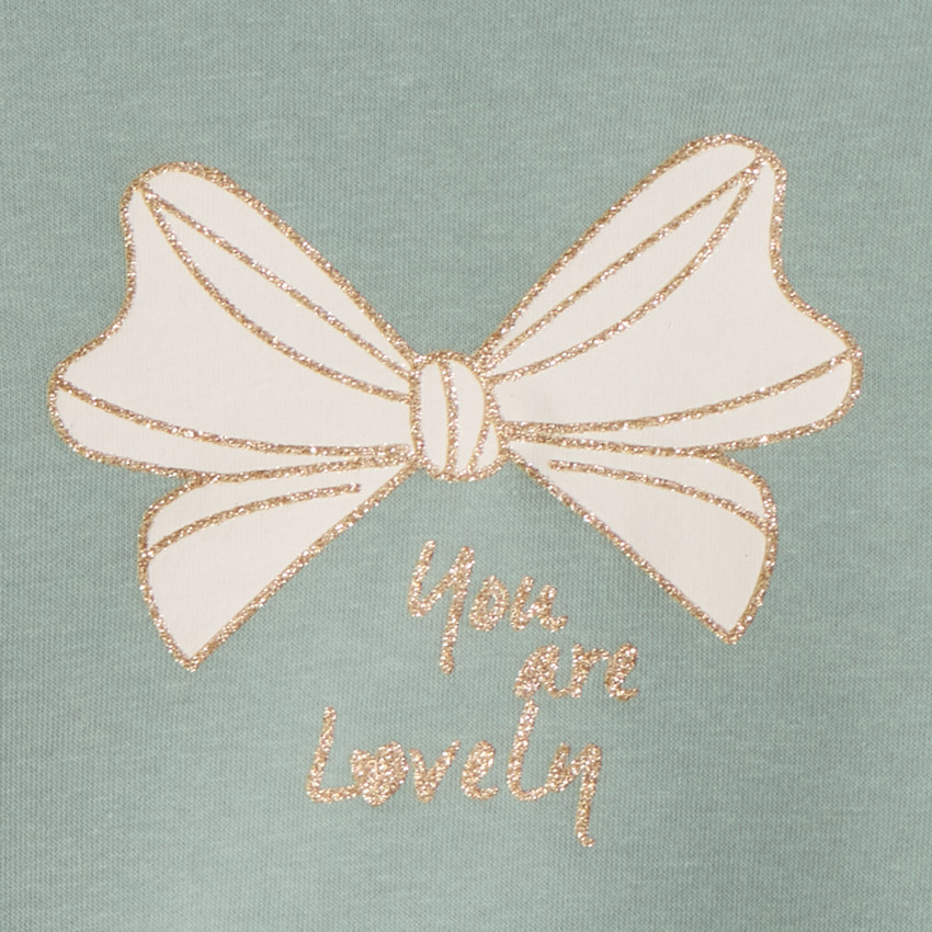 Sweatshirt in effen fleece met Love print voor babymeisje 
