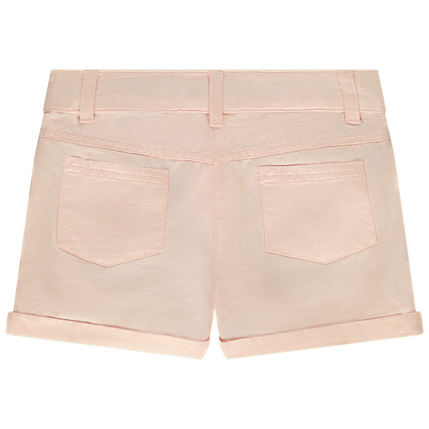 Katoenen voile short met ceintuur voor meisjes 