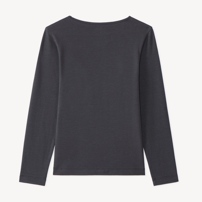T-shirt manches longues fille avec imprimé fantaisie et paillettes 