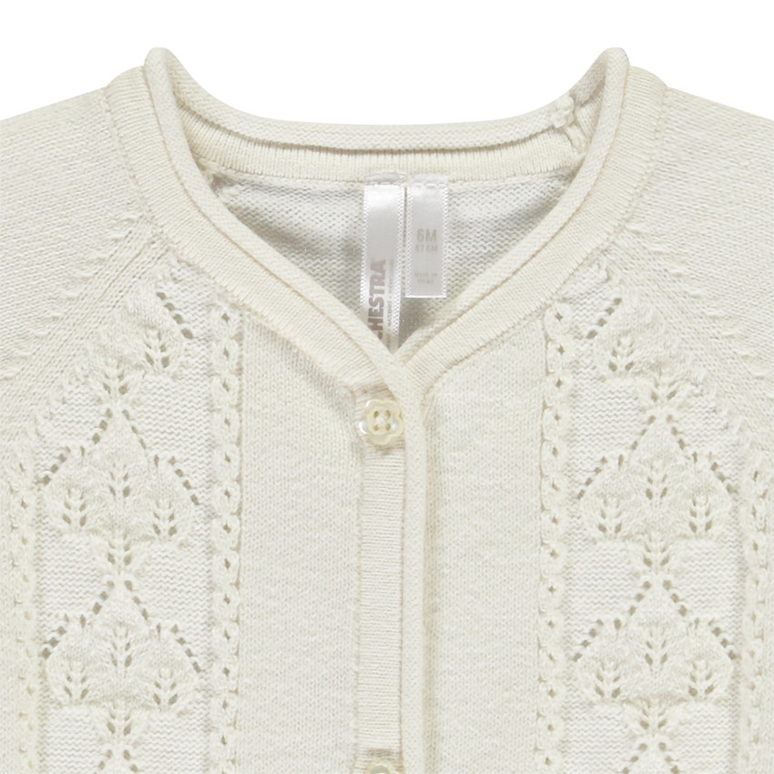 Vest in gebreid ajour voor meisjes 