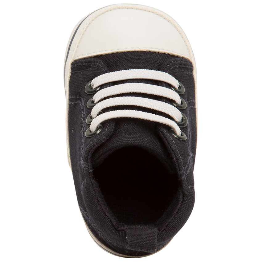 Baskets montantes à lacets en toile pour bébé garçon 