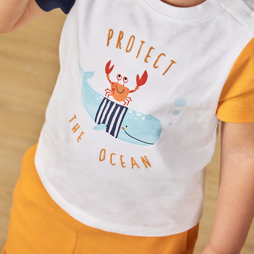 Ensemble 2 pièces effet color block pour bébé garçon 