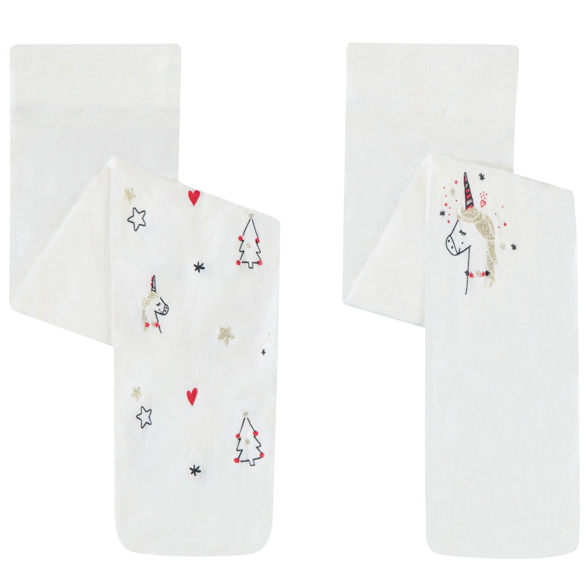 Lot de 2 paires de collants fins de Noël pour bébé fille 