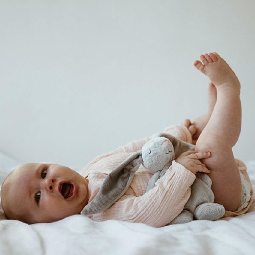 Knuffel Mini Bunny met sensorische korreltjes Grijs 