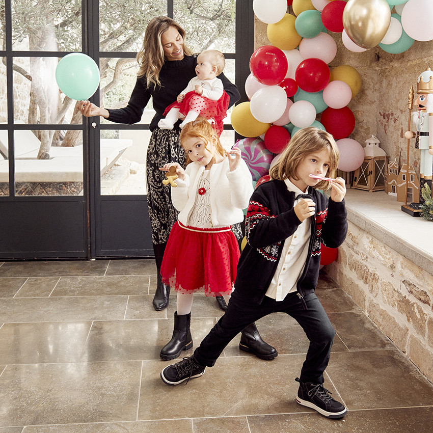 Gilet in imitatiebont voor meisjes 