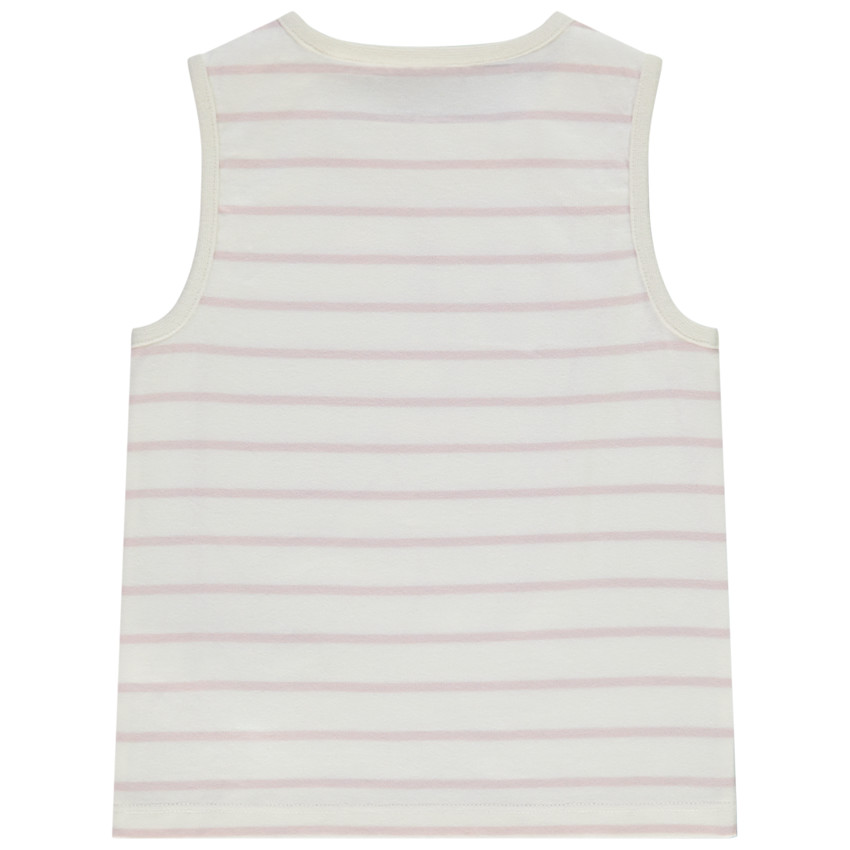 Mouwloos shirt in jersey met strepen en print voor baby jongen 