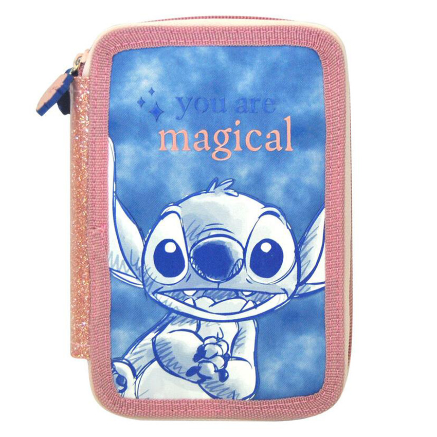 Trousse scolaire à 3 compartiments Stitch 