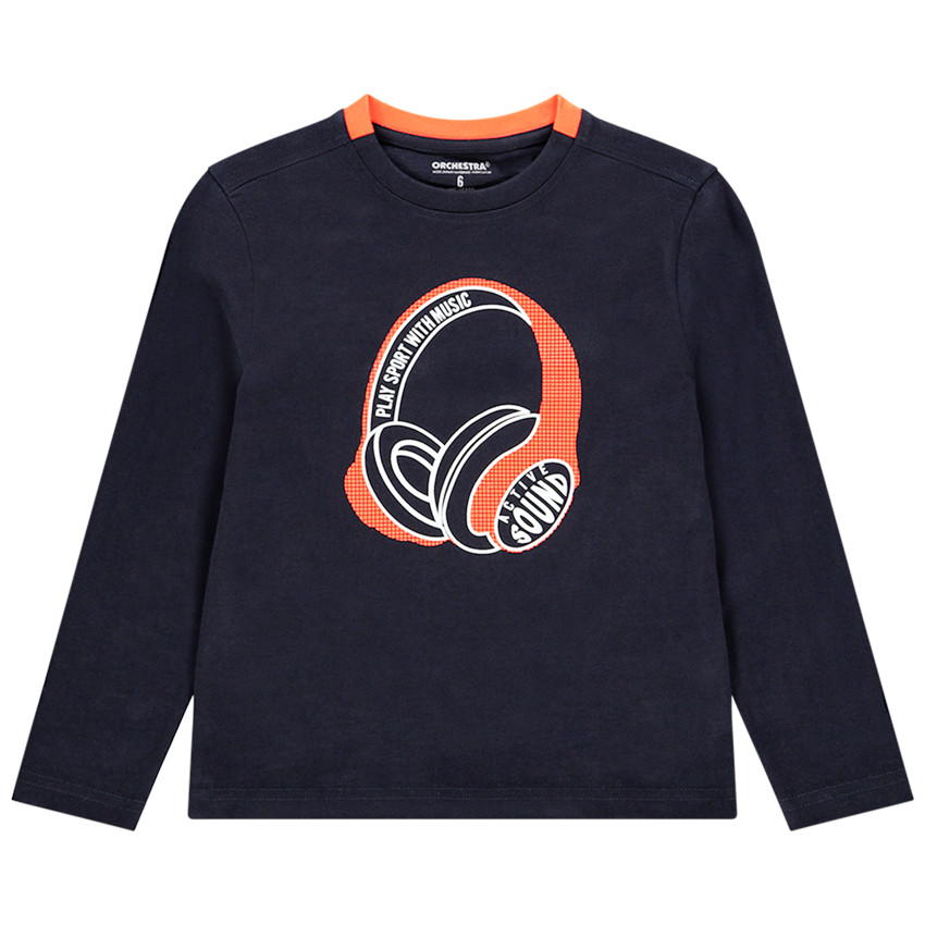 T-shirt manches longues en coton print casque pour enfant garçon 
