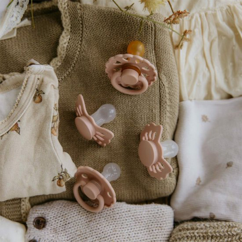 Pack van 4 fopspeen "Eerste fopspeen voor baby" Blush 