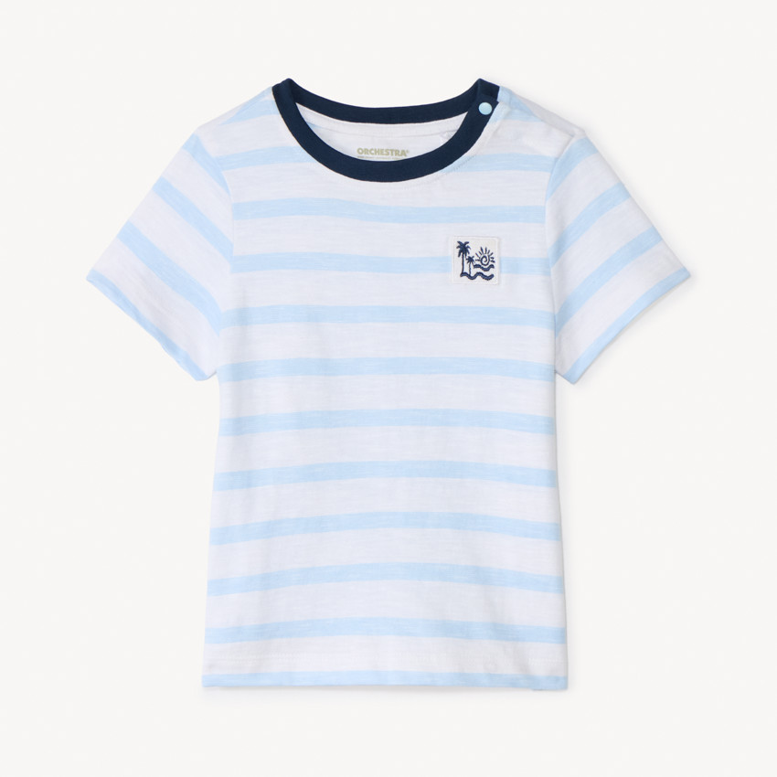 T-shirt manches courtes marinière pour bébé garçon 