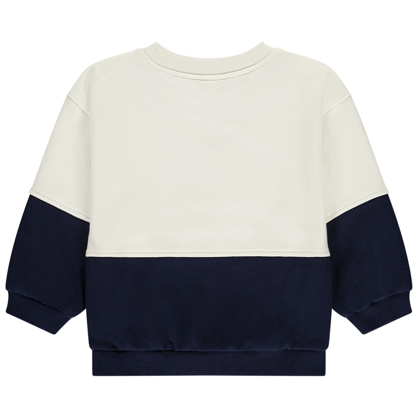 Oversized bicolore fleece sweatshirt met zeil flap voor jongen 