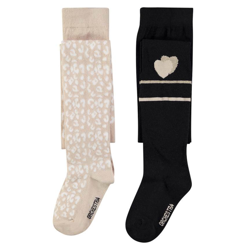 Lot de 2 collants épais fantaisie pour fille 