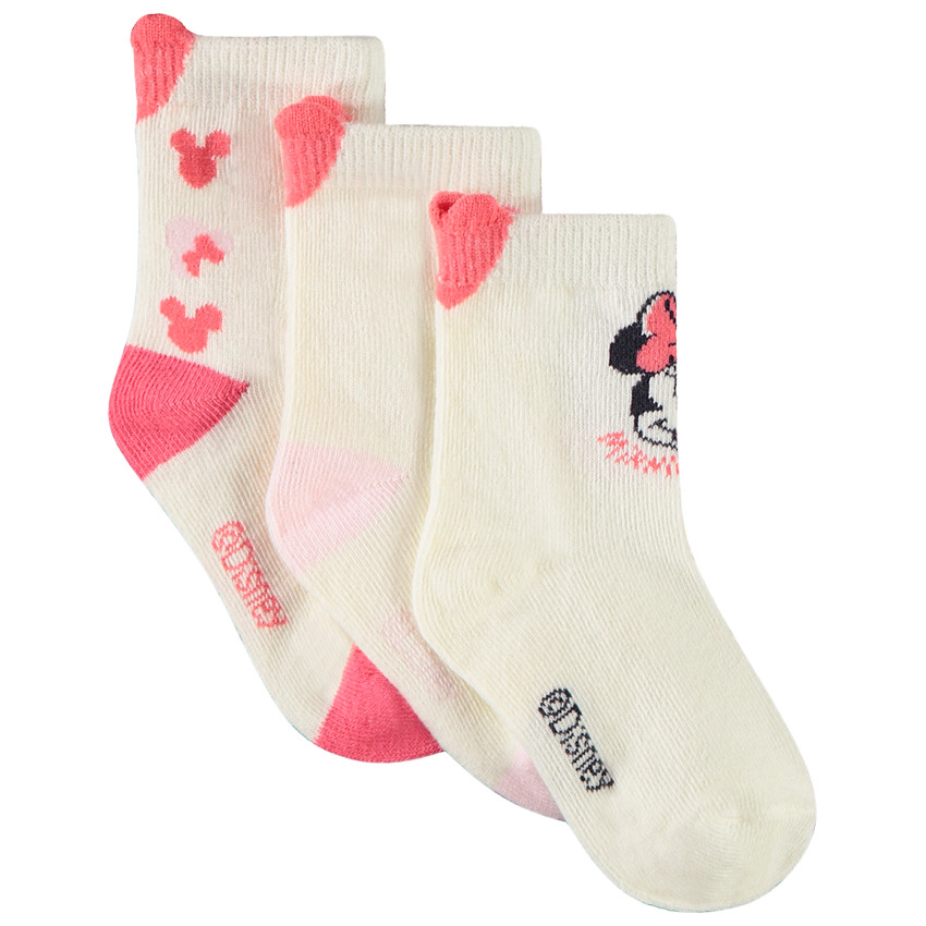 Lot de 3 paires de chaussettes Minnie Disney pour bébé fille 