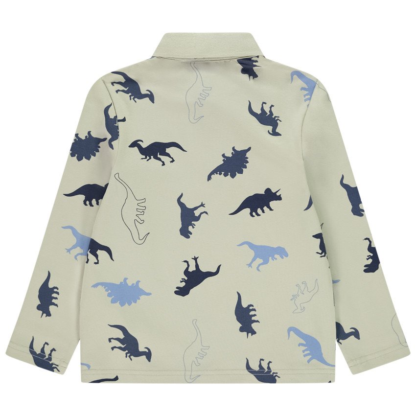 Poloshirt met lange mouwen en fantasieprint voor jongens 