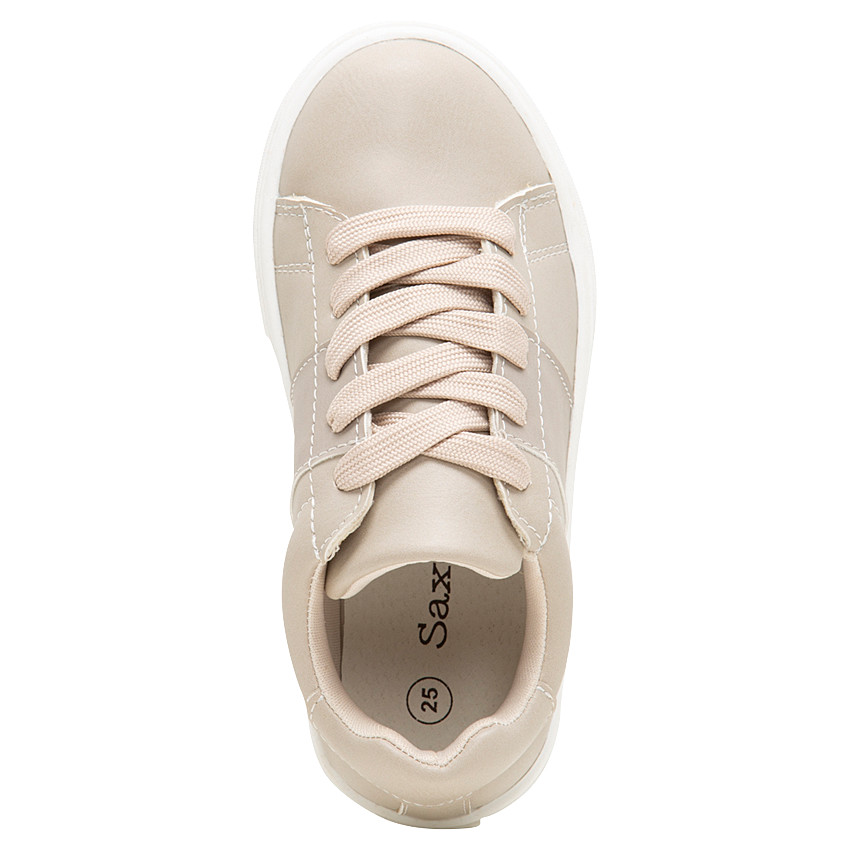 Baskets basses effet cuir à lacets 