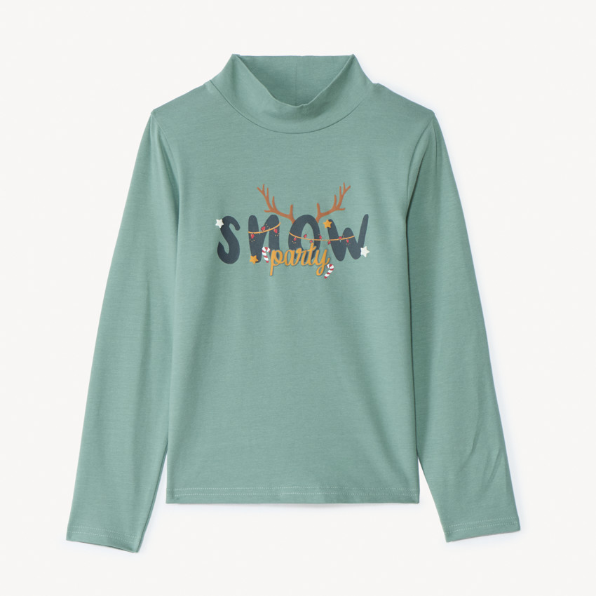 Sous-pull col montant printé Noël garçon 