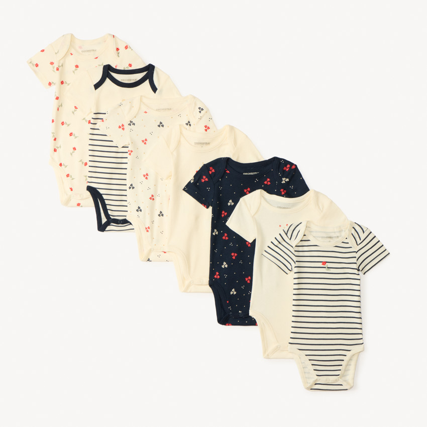 Set van 7 bodies korte mouwen fantasie voor meisjes 